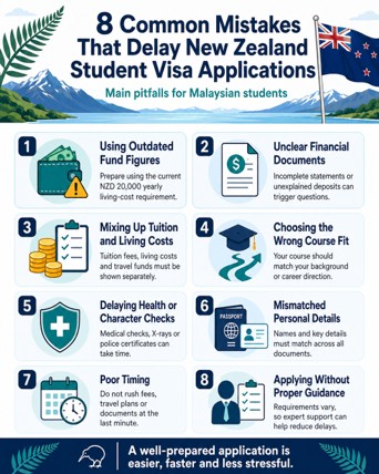 Common mistakes for delay in New Zealand student visa application