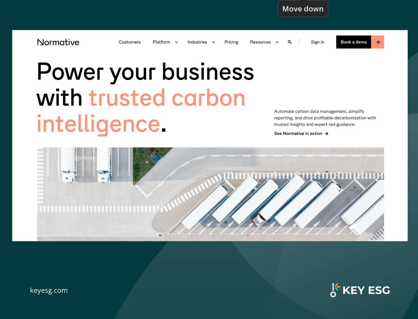 Screenshot of Normative platform