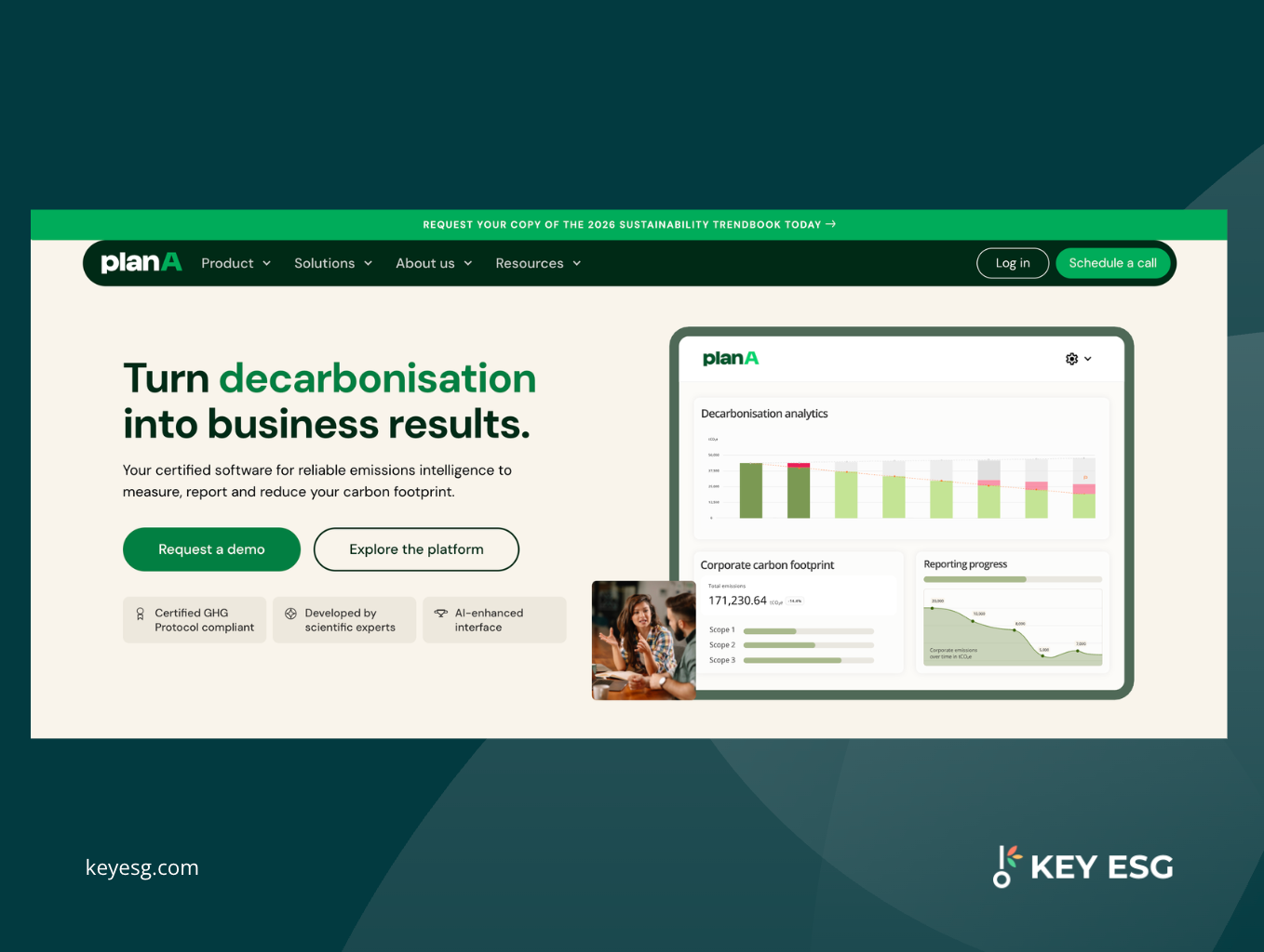 Screenshot of Plan A platform
