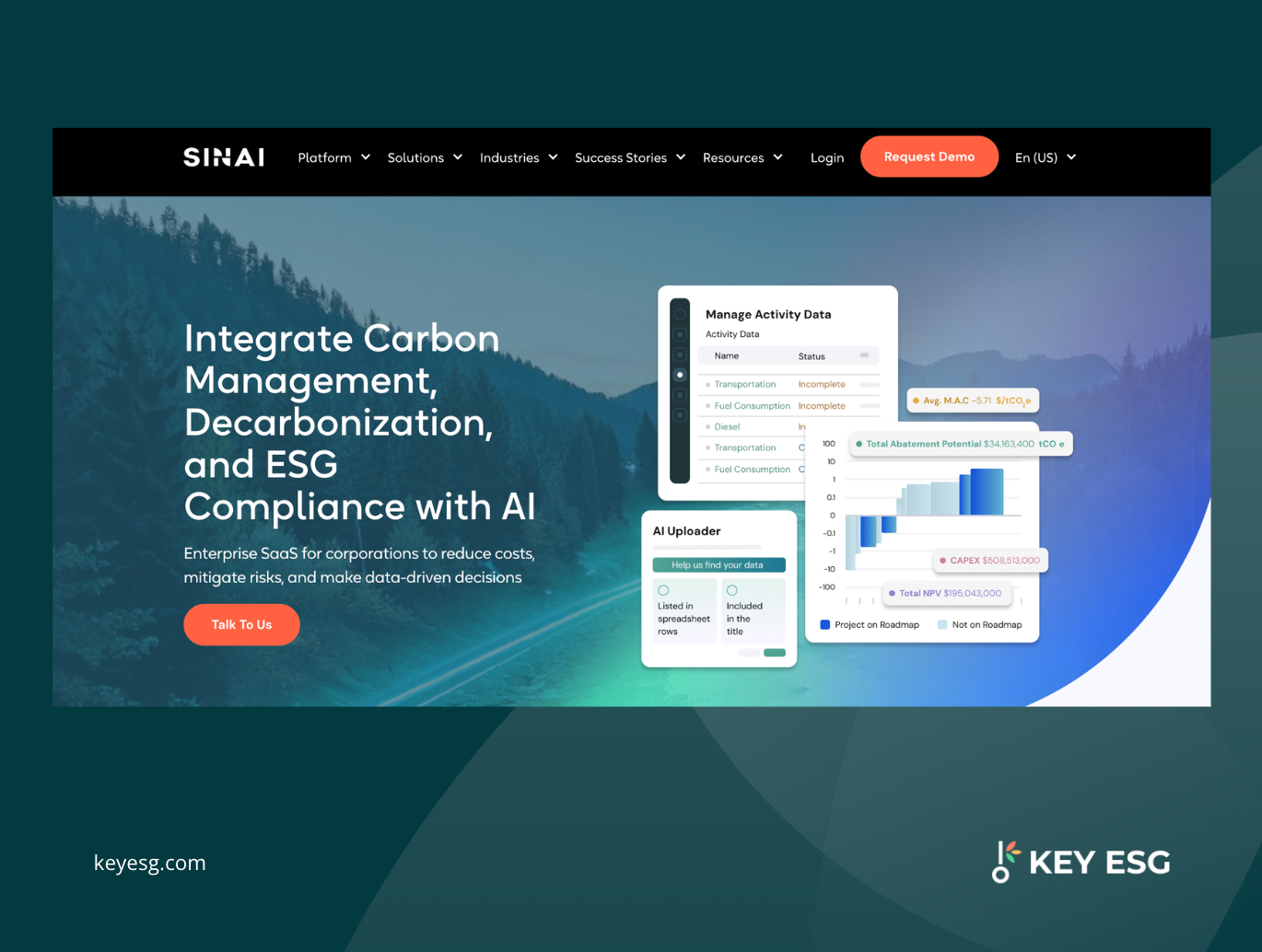 Screenshot of SINAI platform