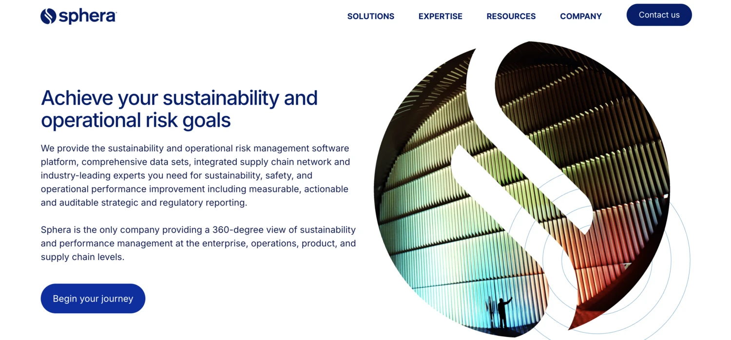 Screenshot of Sphera platform