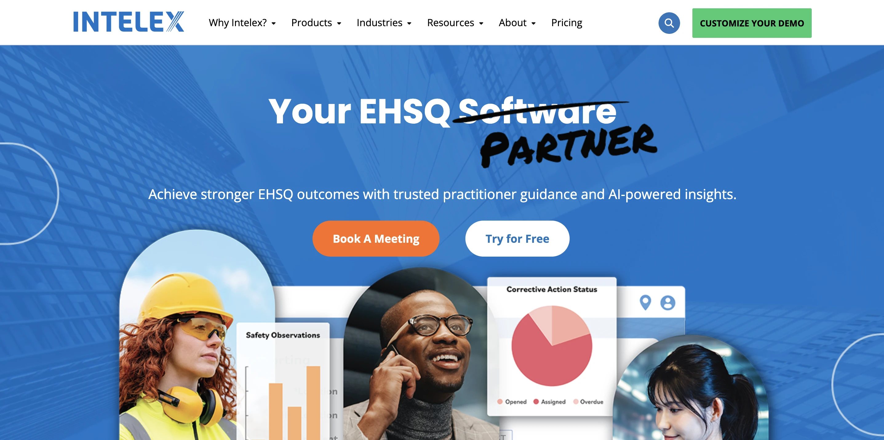 Screenshot of Intelex homepage
