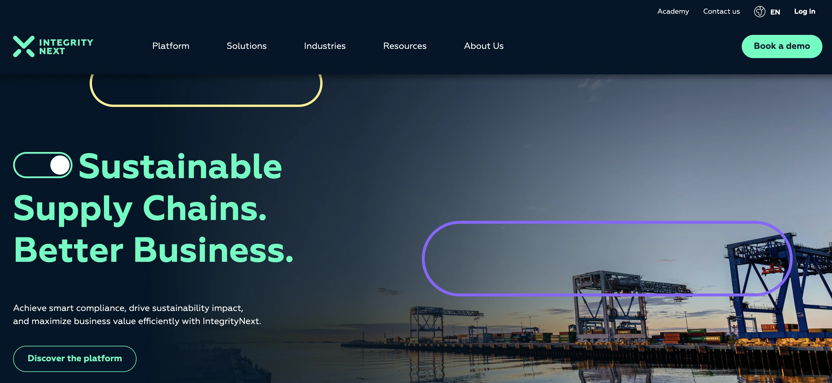 Screenshot of IntegrityNext homepage