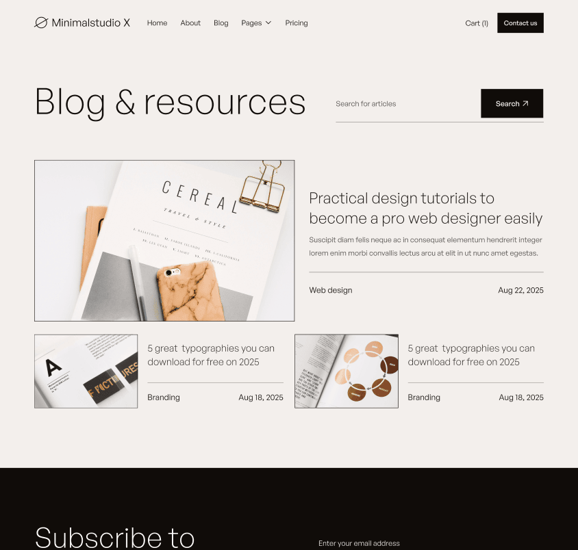 Minimalstudio X - Blog V3 Page - Minimal Agency Webflow Template