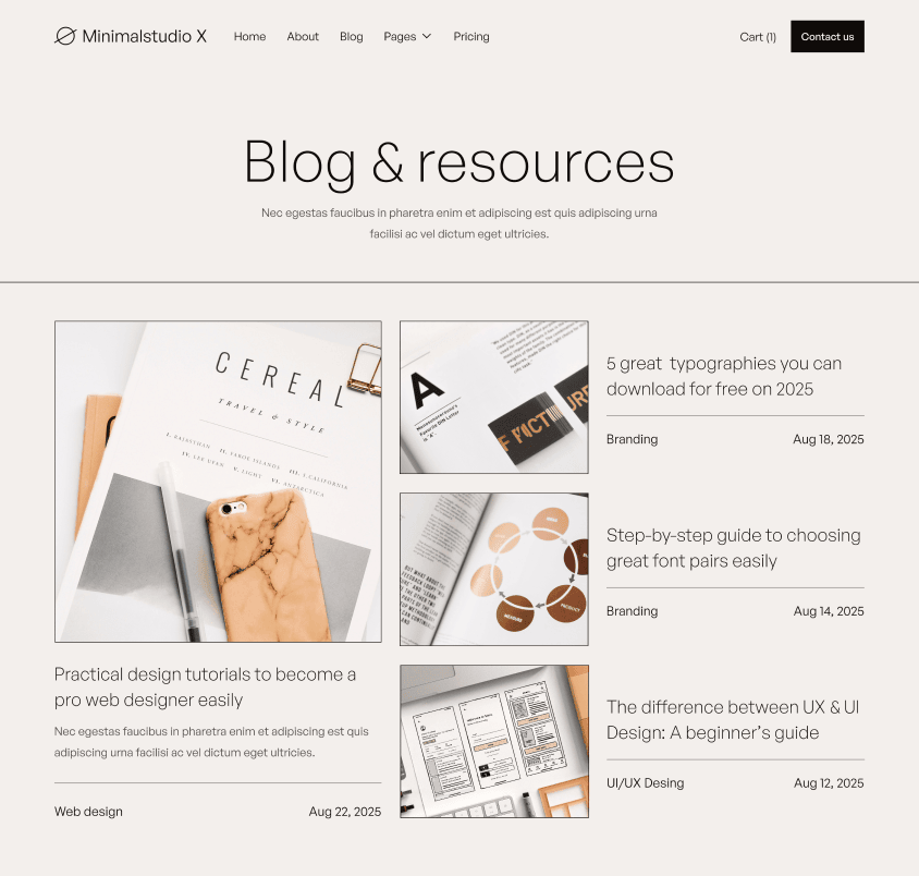 Minimalstudio X - Blog V2 Page - Minimal Agency Webflow Template