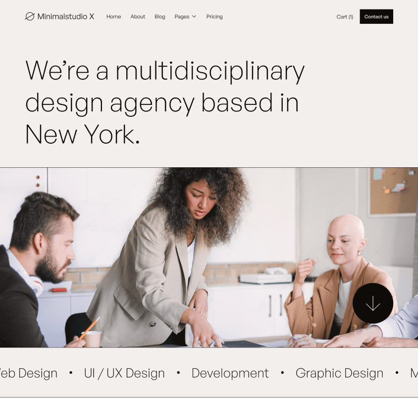 Minimalstudio X - Home V2 Page - Minimal Agency Webflow Template