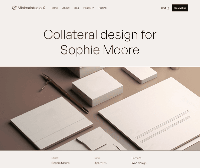 Minimalstudio X - Portfolio Single Main Page - Minimal Agency Webflow Template