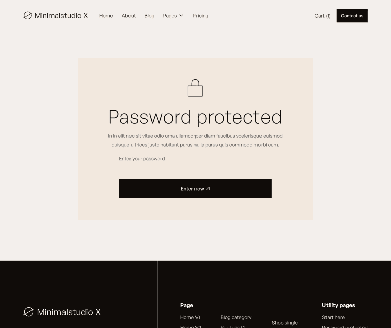 Minimalstudio X - Password Protected Utility Page - Minimal Agency Webflow Template