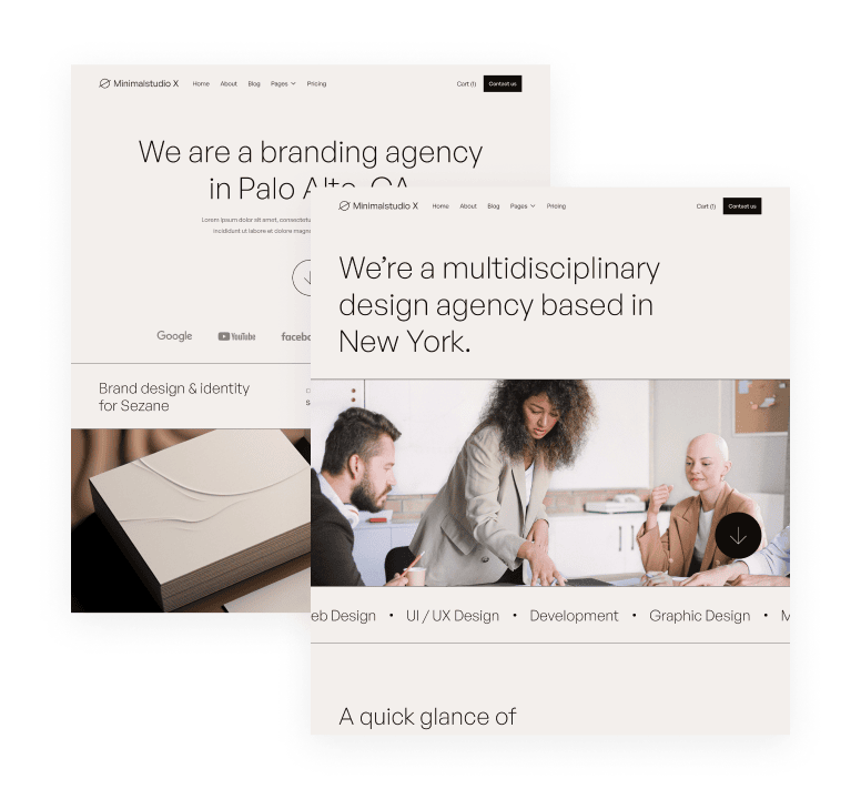 Minimalstudio X - 25 Pages Included - Minimal Agency Webflow Template