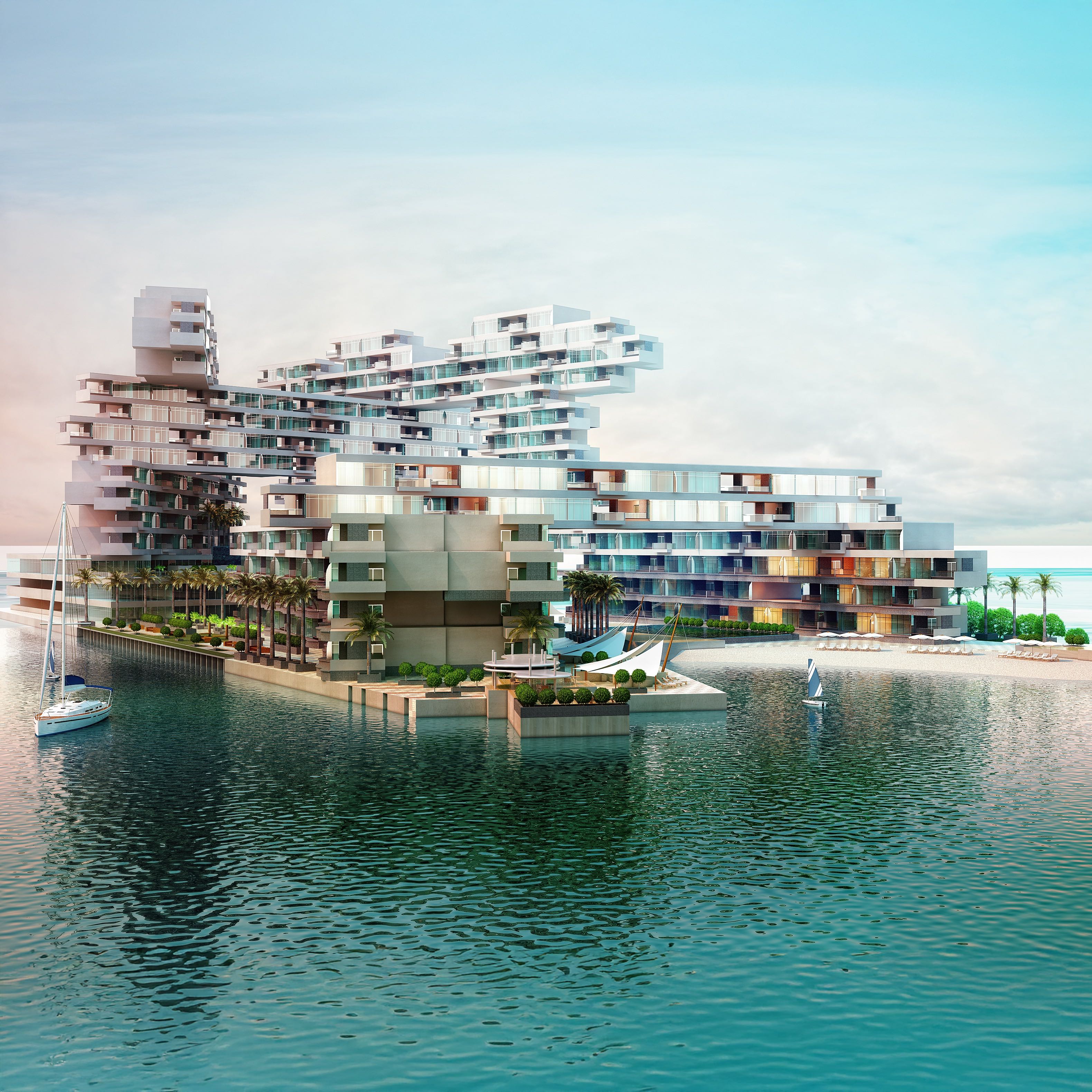 Mahboula Towers apartment development in Kuwait designed by nicholas.design