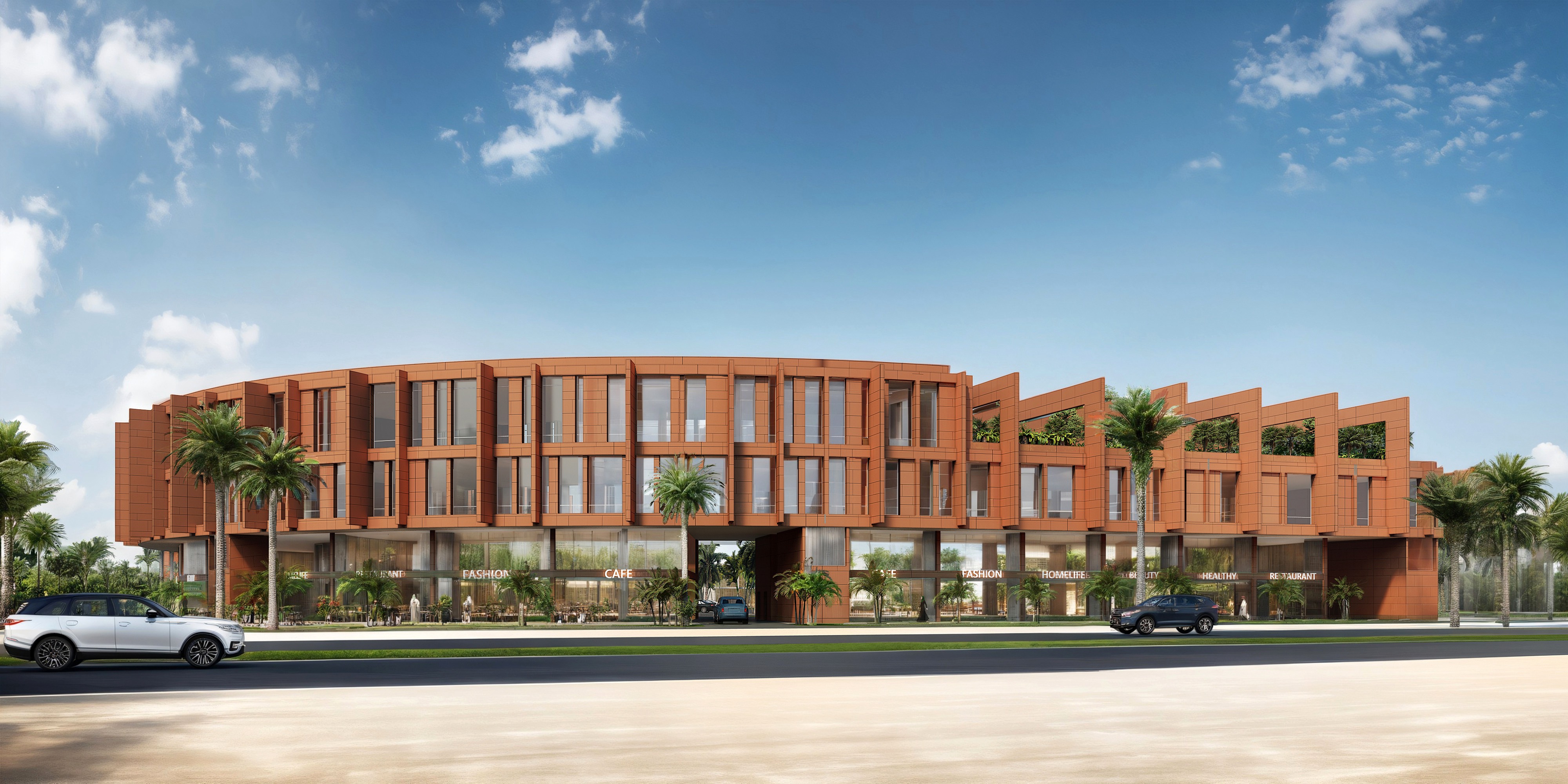 Retail-anchored commercial building by nicholas.design in Bahrain