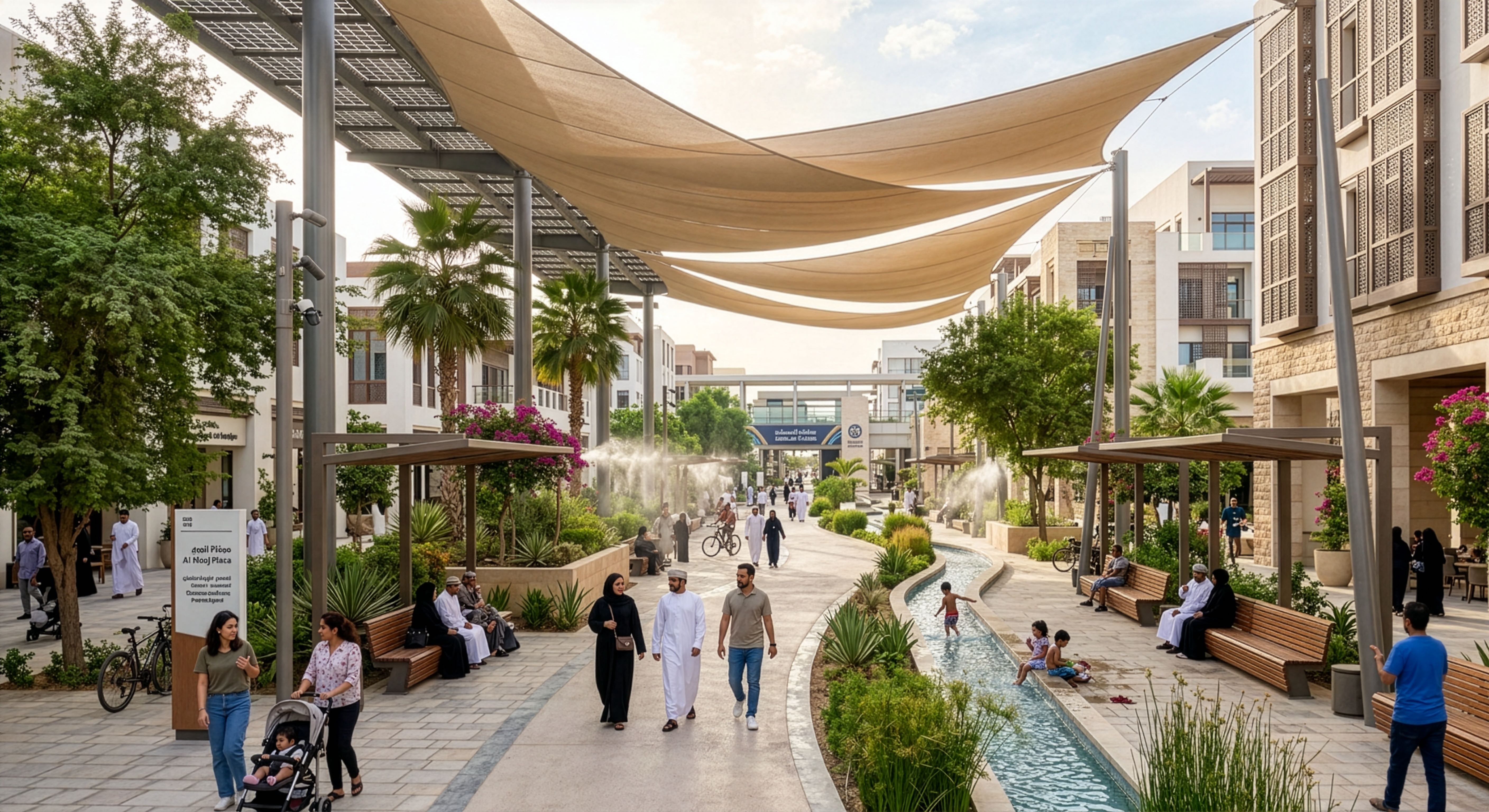 Walkable, climate-responsive public space designed by nicholas.design