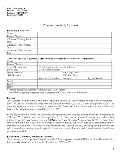 Texas Nurse Practitioner Collaborative Agreement Templates