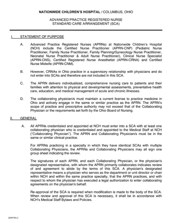 Ohio Nurse Practitioner Collaborative Agreement Templates