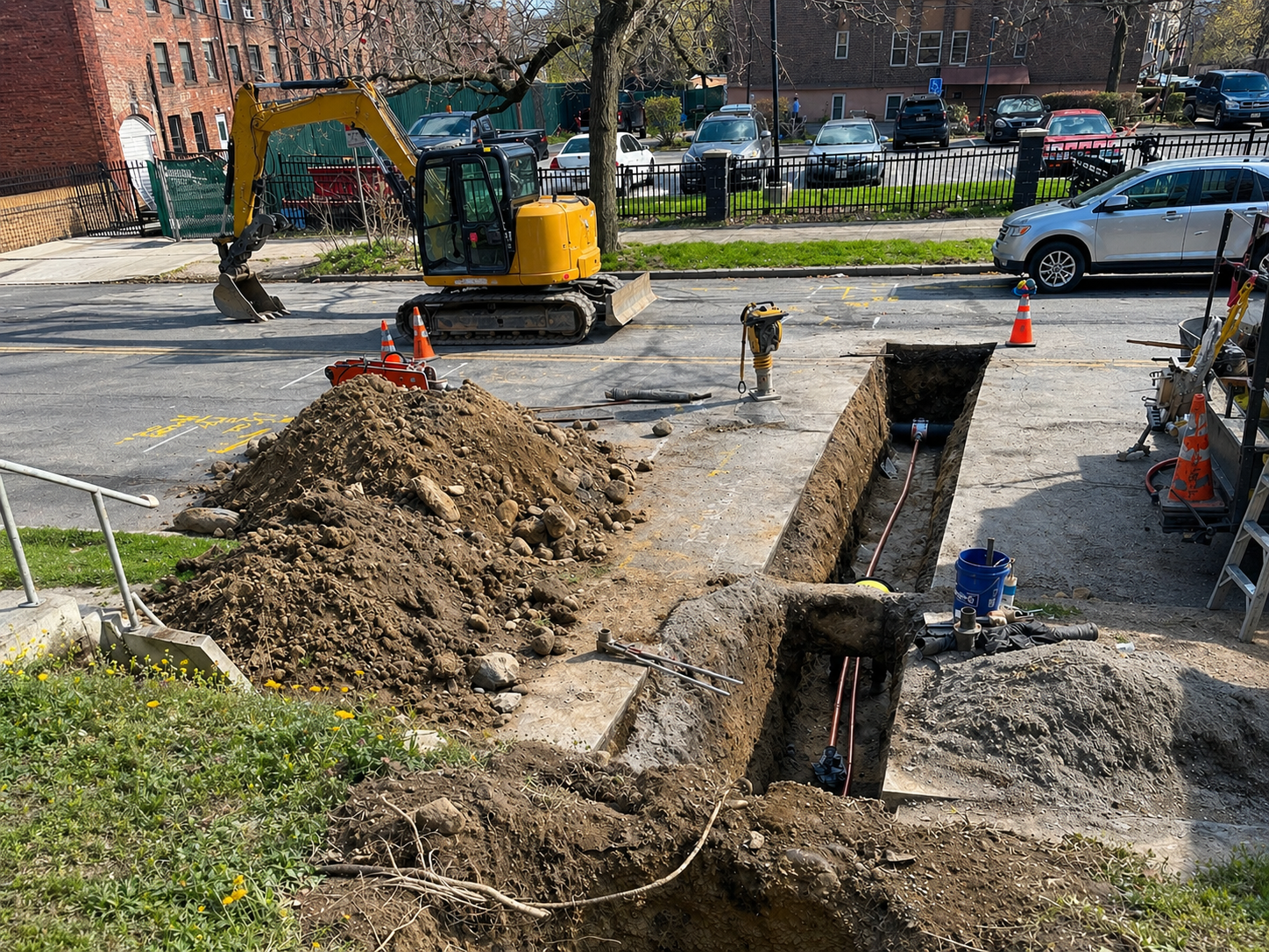 Test pit excavation in progress