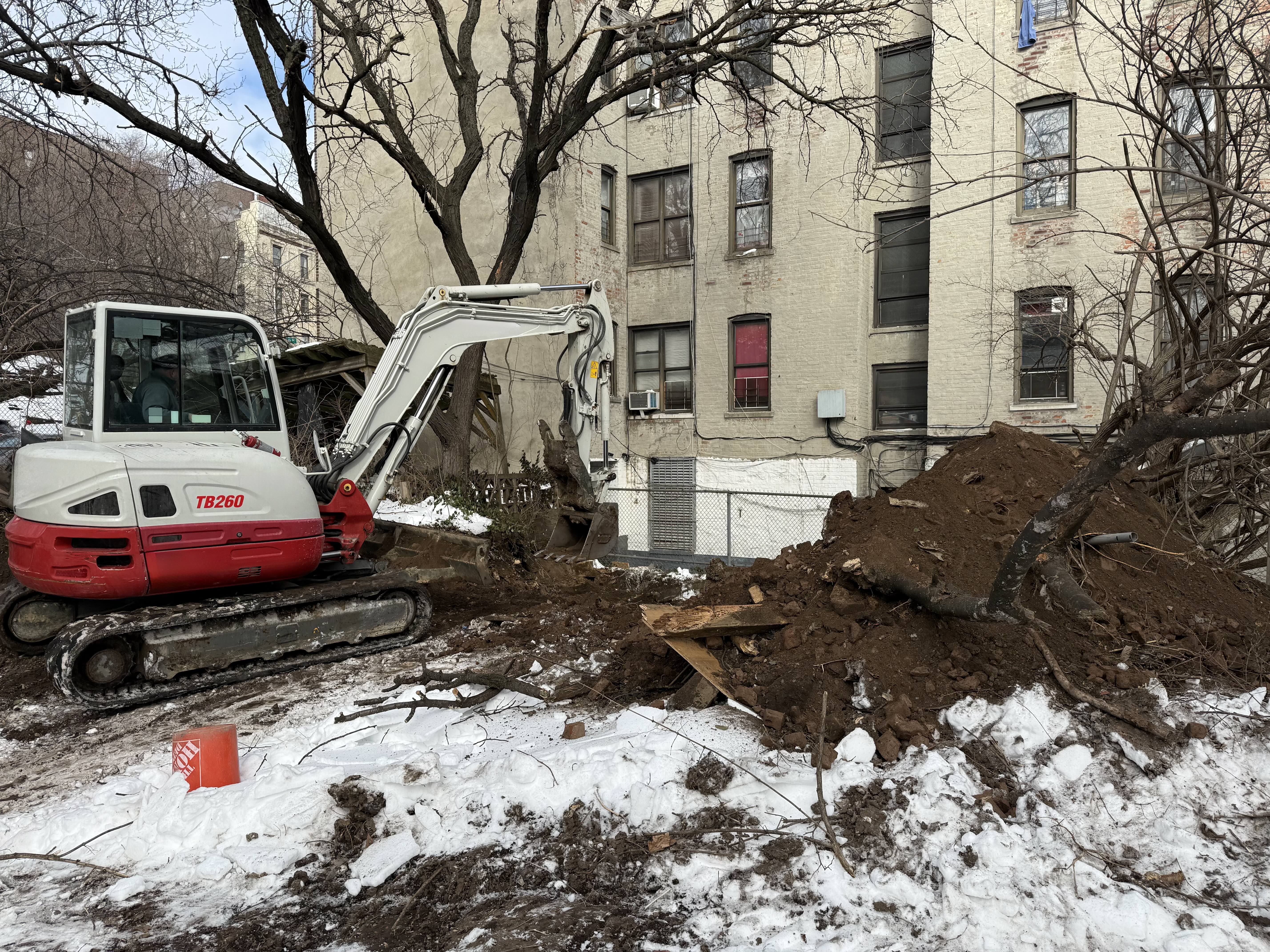 Test pit excavation in progress