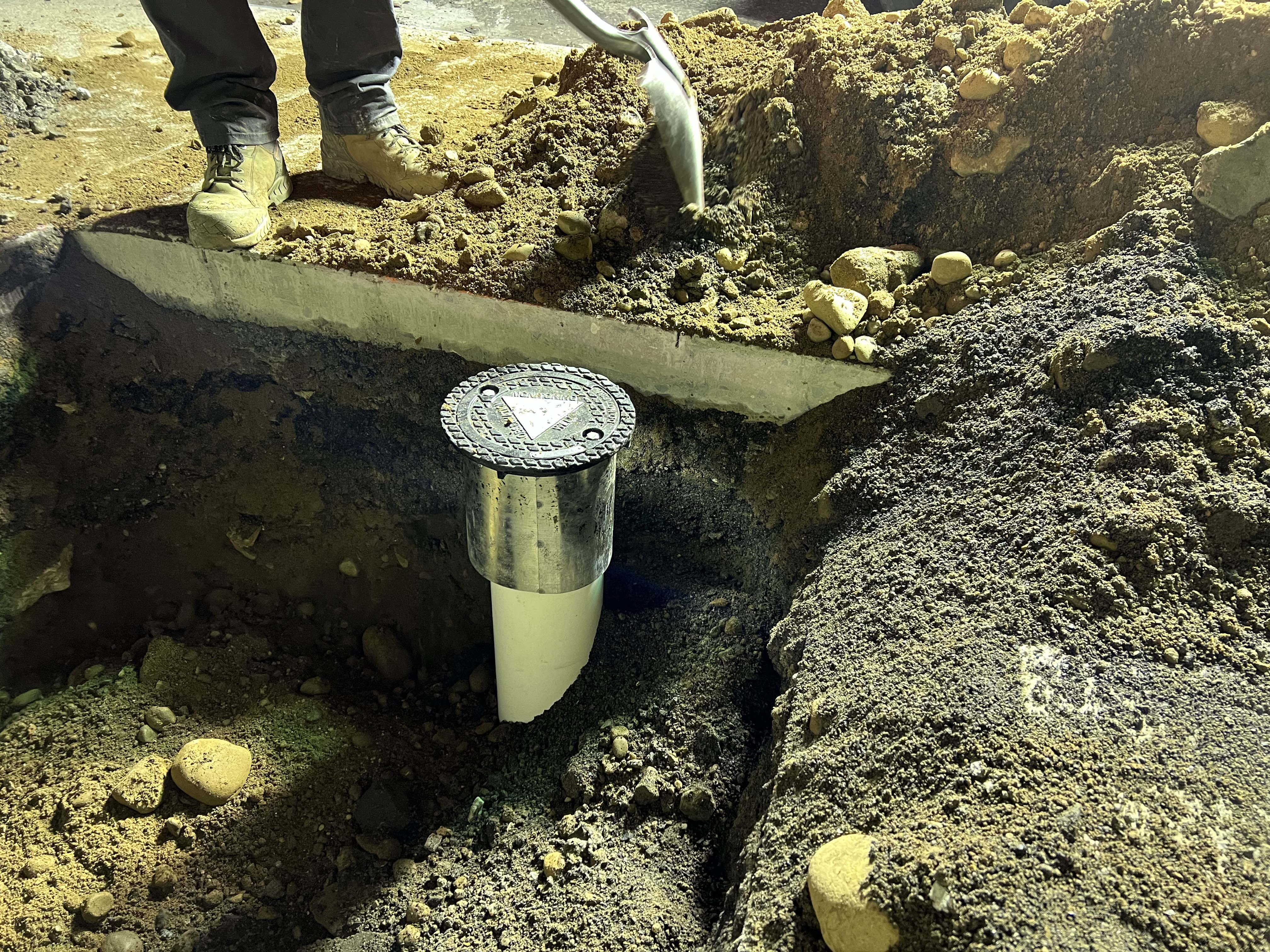Test pit excavation in progress