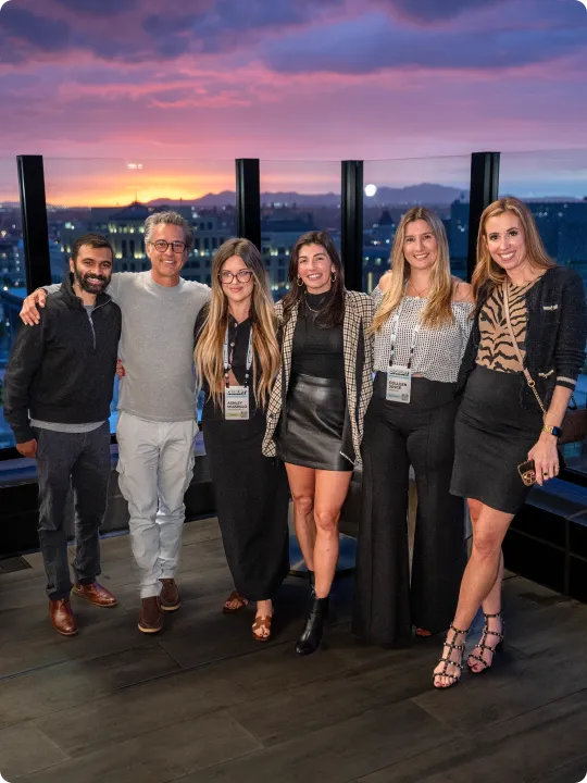 eve team on the rooftop at the sunset