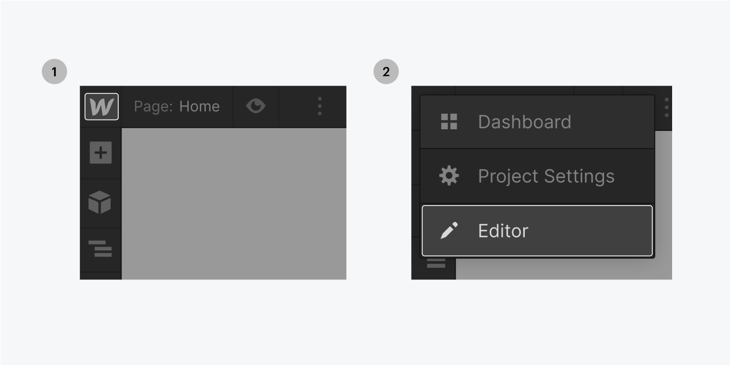 webflow editor access from designer