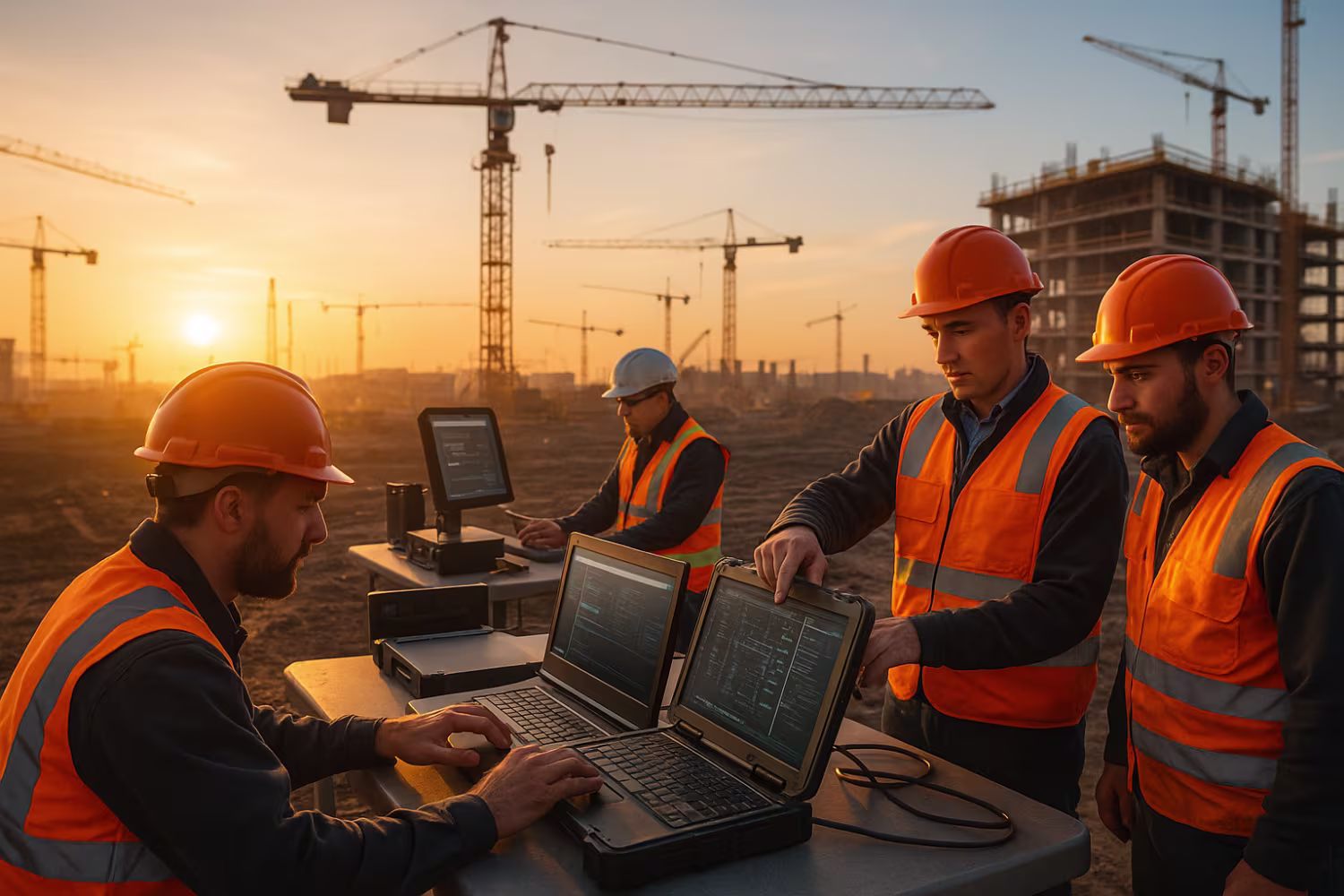 IT support workers at sunrise construction