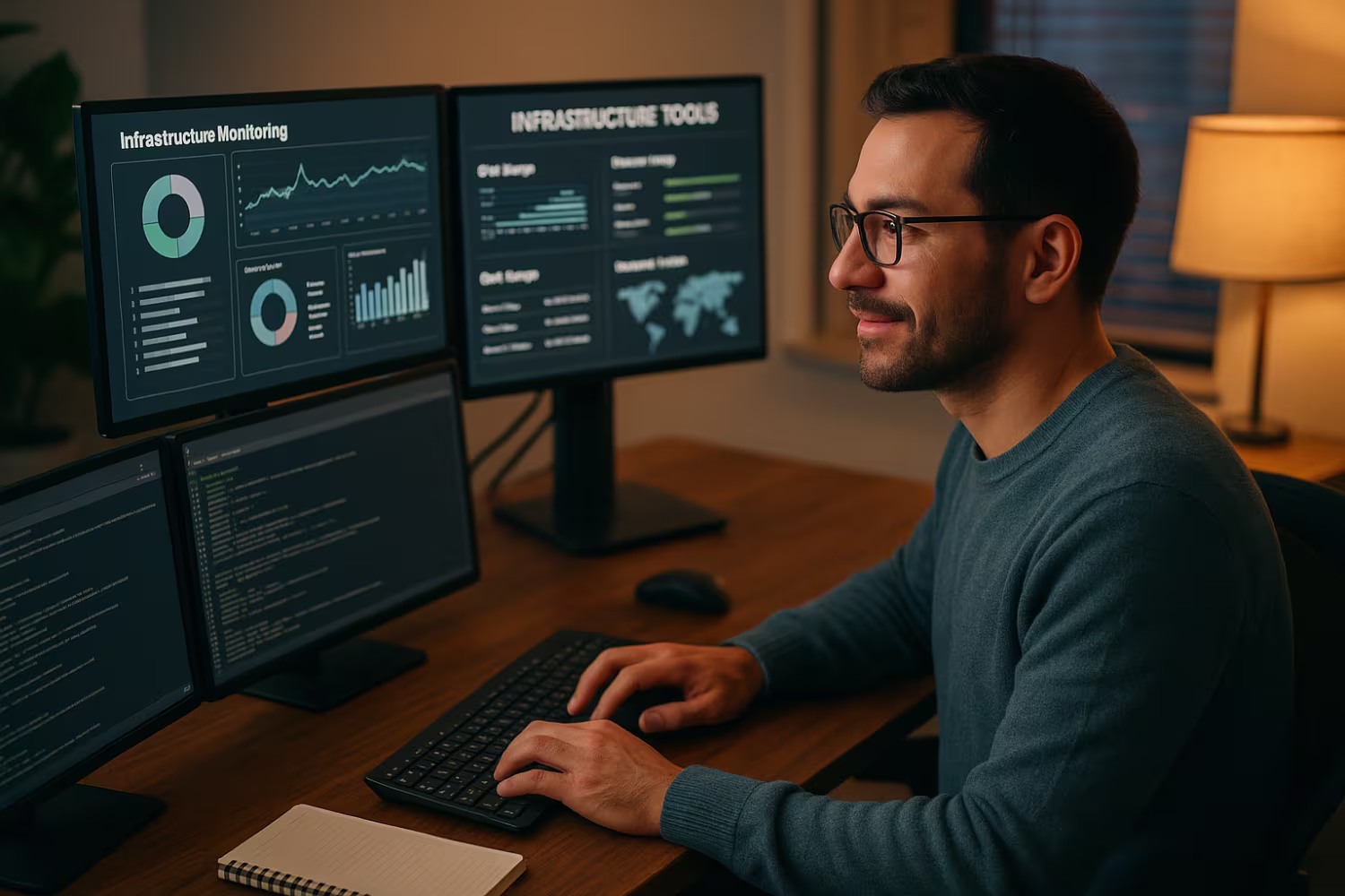 IT professional monitoring infrastructure software