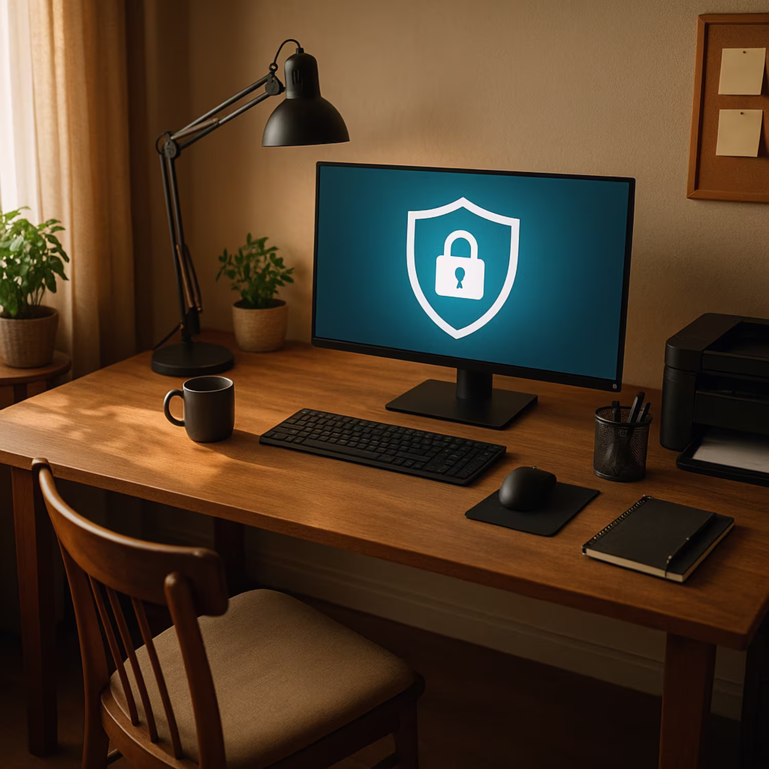 Secure Cozy Morning Home Office