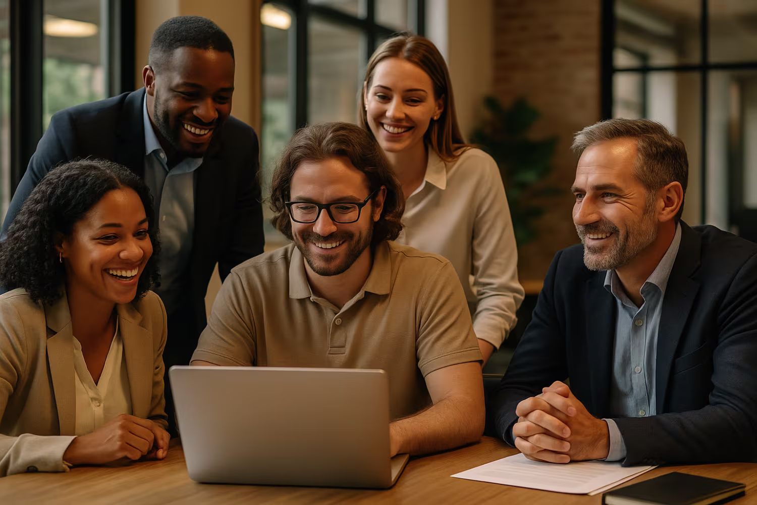 Diverse team benefiting from outsourced IT support