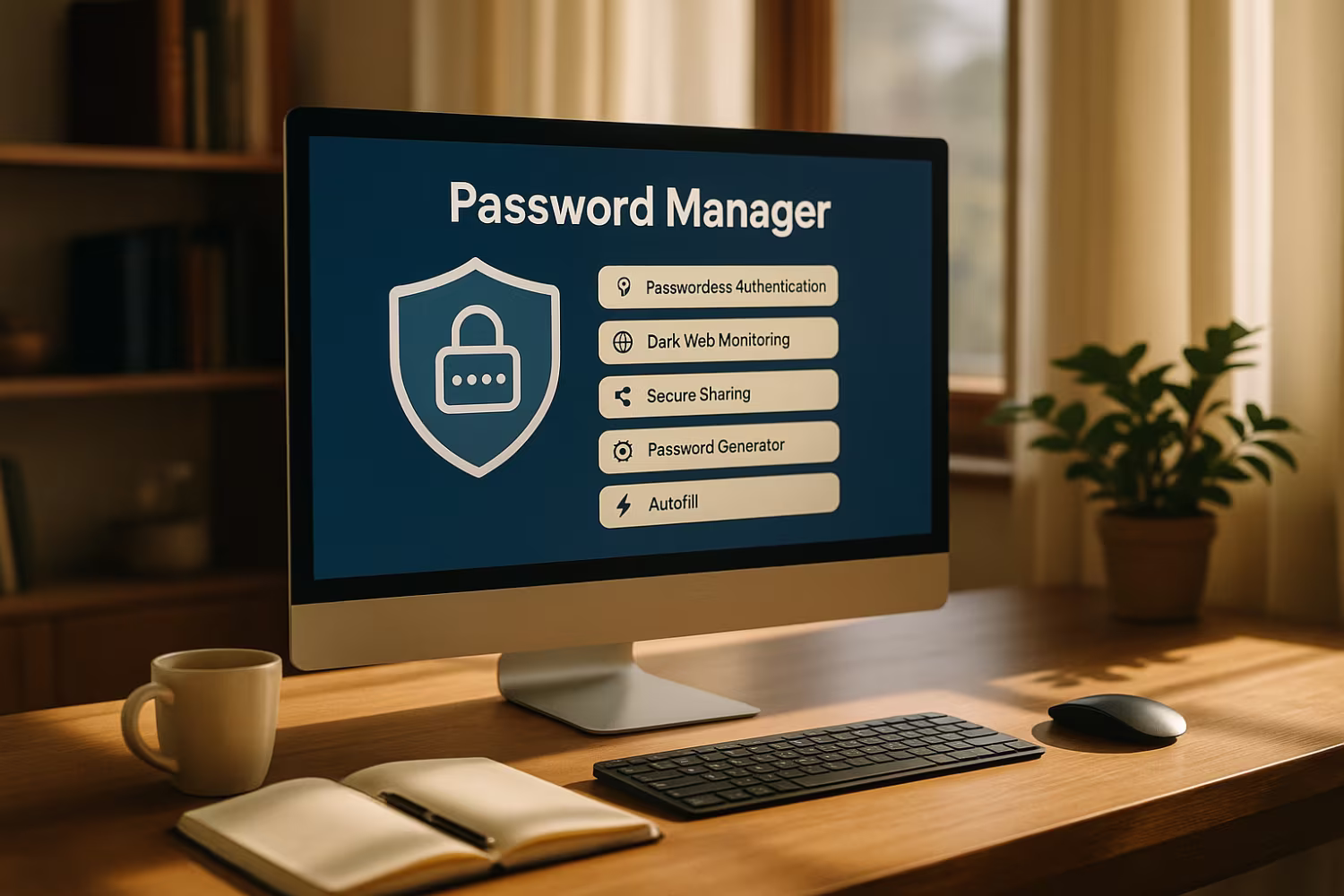 Secure digital password manager workspace
