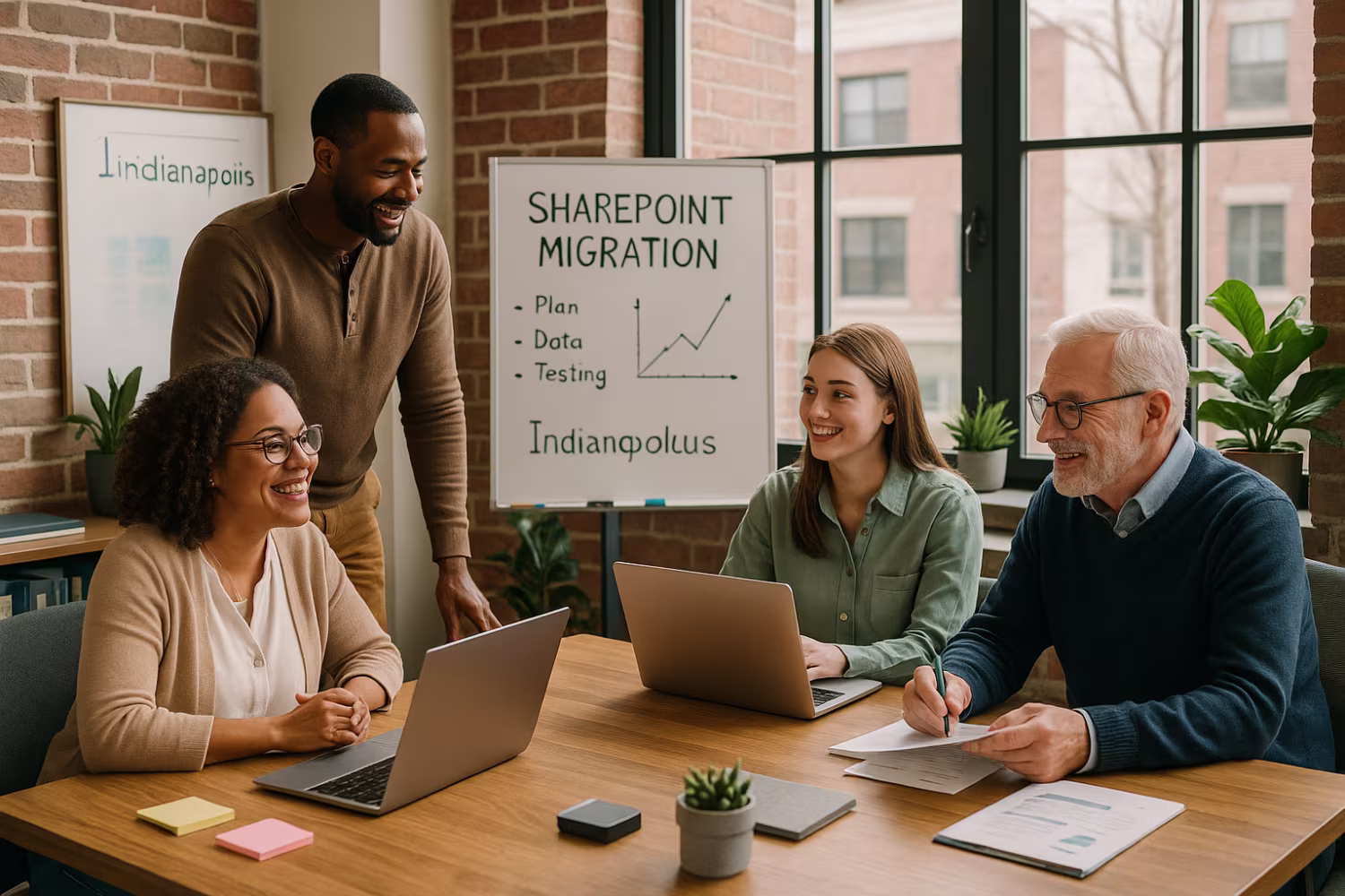 Diverse team planning SharePoint migration