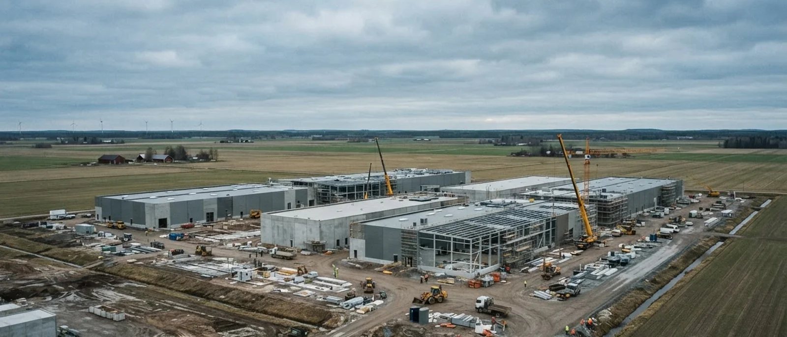 Seinäjoki, South Ostrobothnia. Pure DC's SJK01 first phase is a fully leased 110MW AI campus on a 370-acre site.