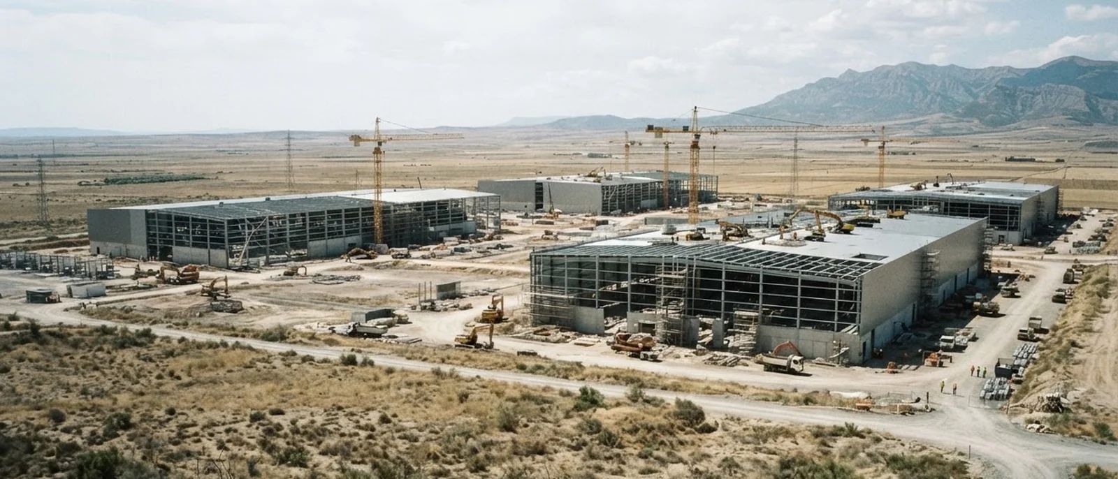 Zaragoza, Aragón. AWS is building its largest single Aragón campus, seven data halls on a 167,000 sqm plot.