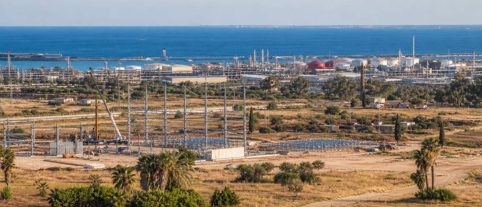 Brindisi, Puglia. Eni broke ground on a battery plant here in July 2026, part of a 16 GWh Italian hub targeted for 2030.