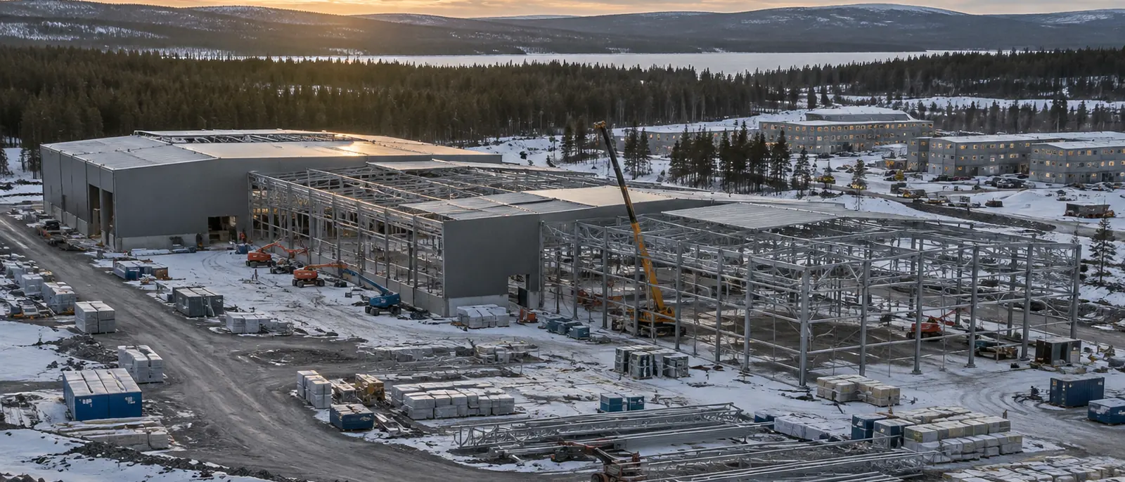Boden, Norrbotten. The municipality projects a shortfall of around 900 dwellings peaking in 2027 as the Stegra plant is built.