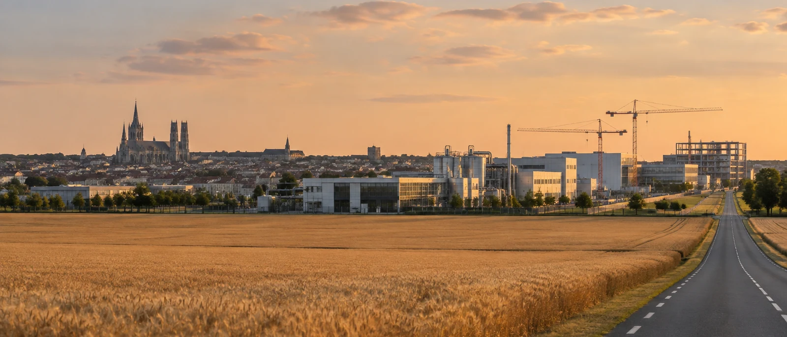 Chartres, Eure-et-Loir. The operator published a figure of up to 2,000 external workers on site during the construction phase.