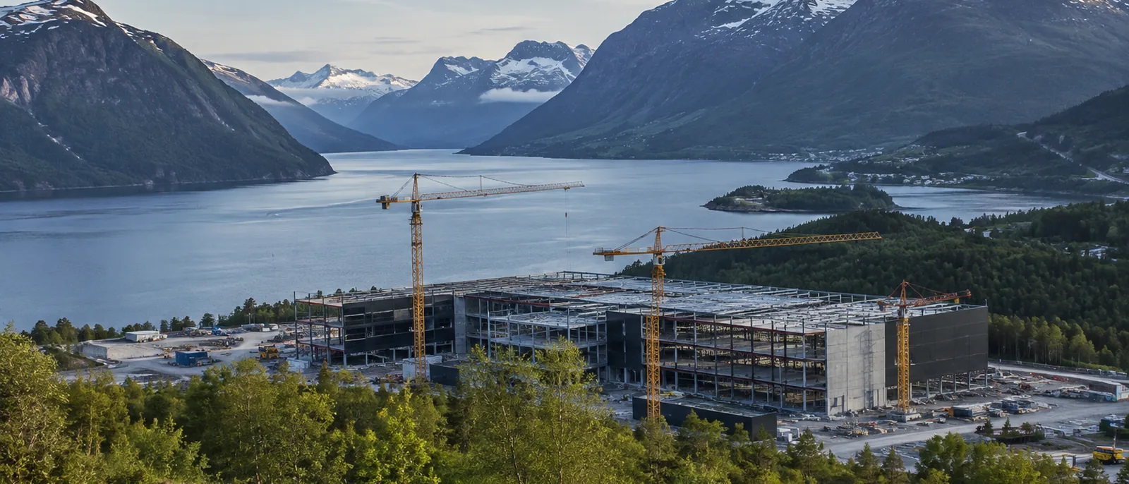 Narvik, Nordland. HENT has contracted three data centre buildings totalling 100 MW at Kvandal, due during 2027.
