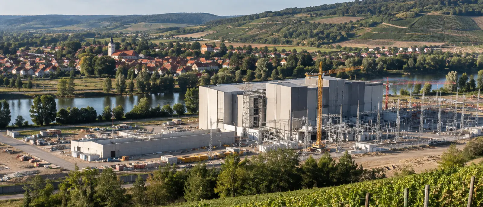 Bergrheinfeld, Lower Franconia. The SuedLink connection to the grid at Bergrheinfeld/West is planned for 2028.