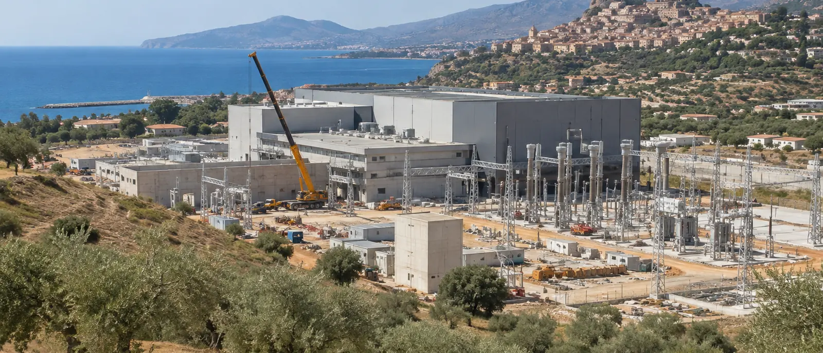 Termini Imerese, Sicily. Three transformers of about 400 tonnes each reached the Tyrrhenian Link converter site in June 2026.