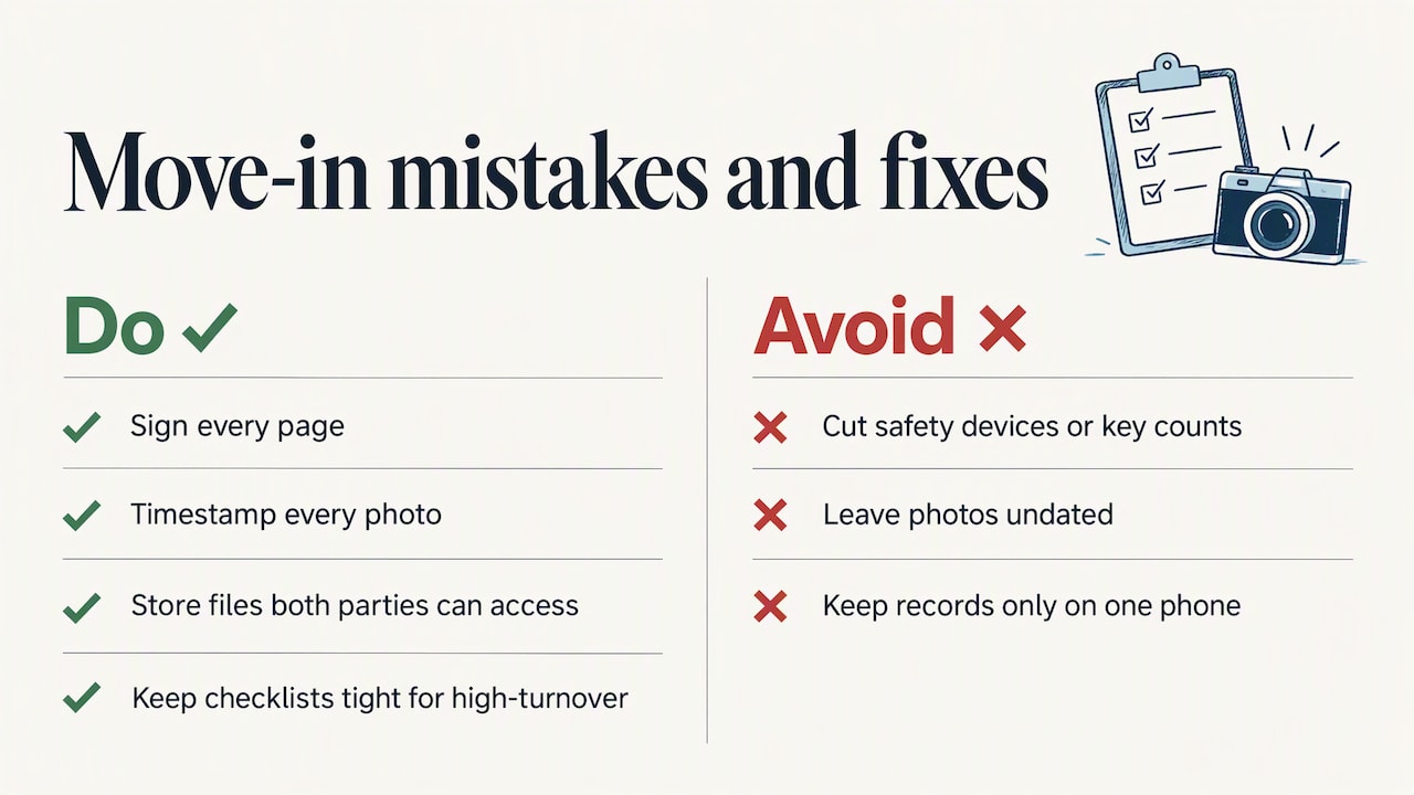 Practical perspective: frequent move-in mistakes and quick fixes — overview diagram