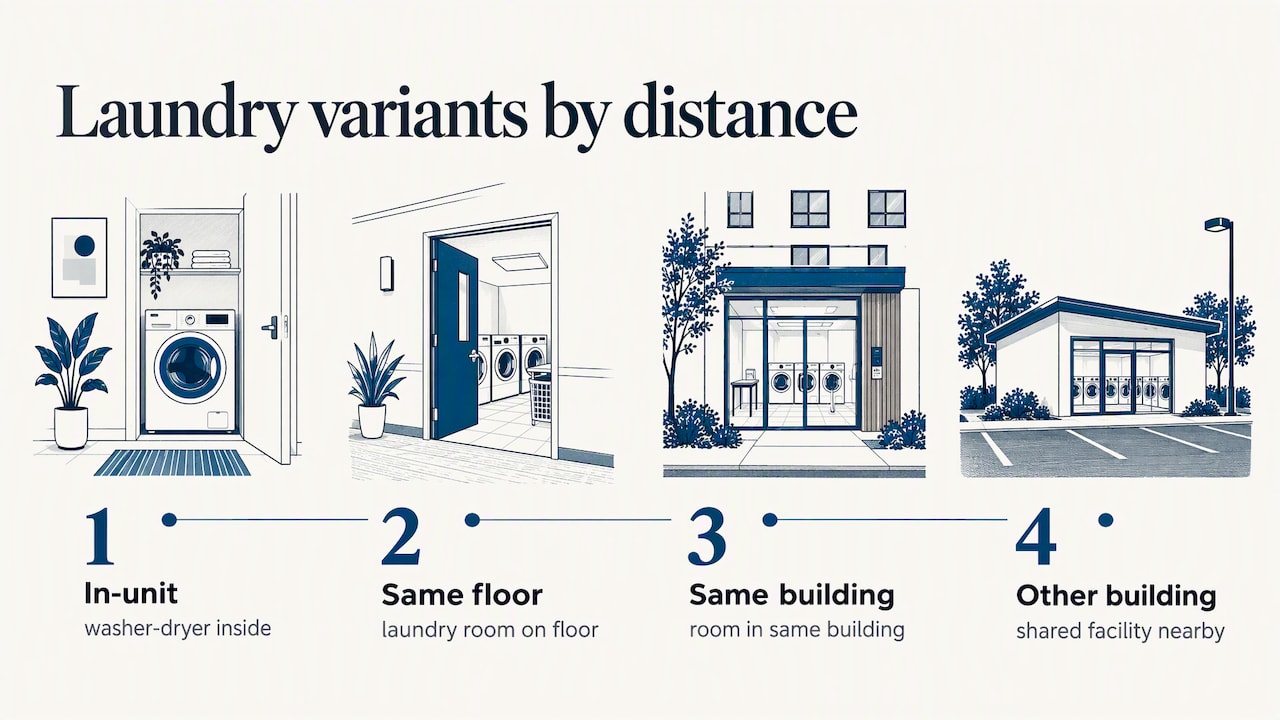 Four types of on-site laundry locations