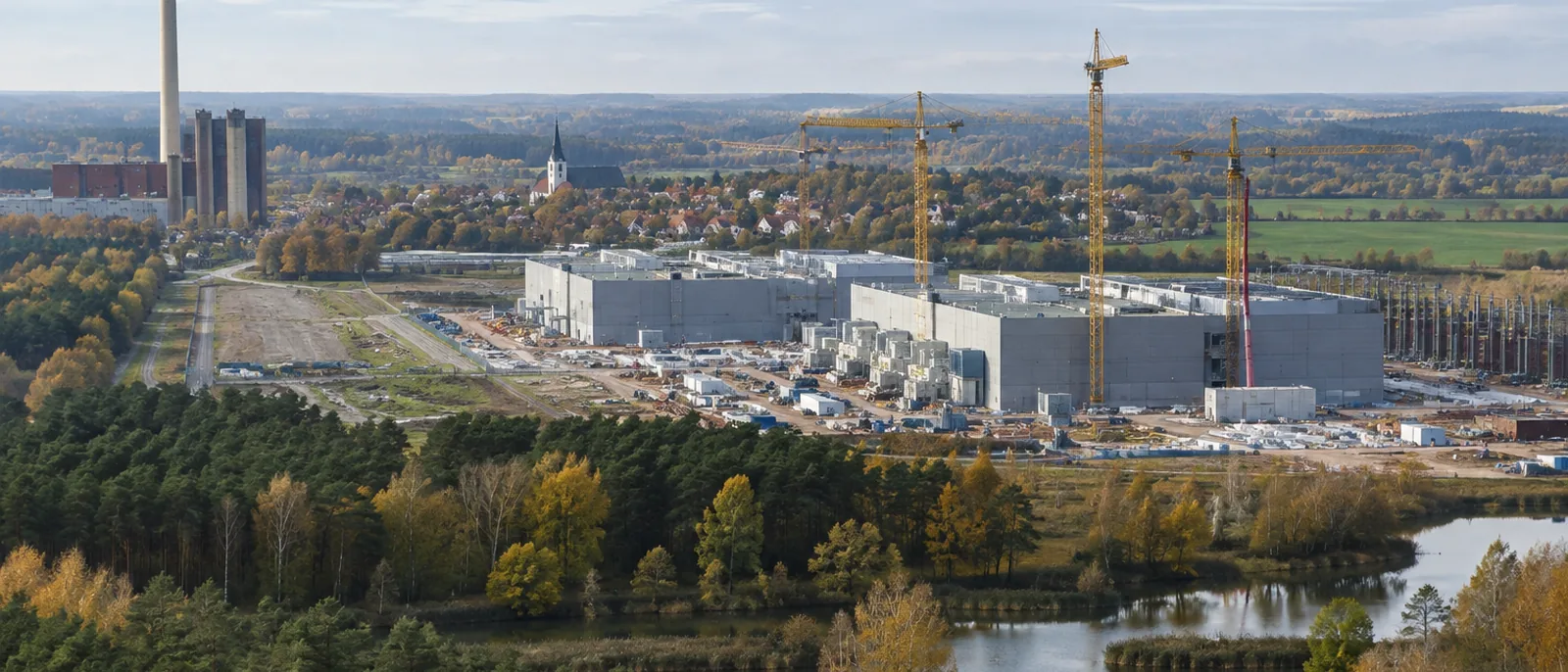 Lübbenau, Brandenburg. Schwarz Digits is investing €11bn in its data centre on the former power station site.