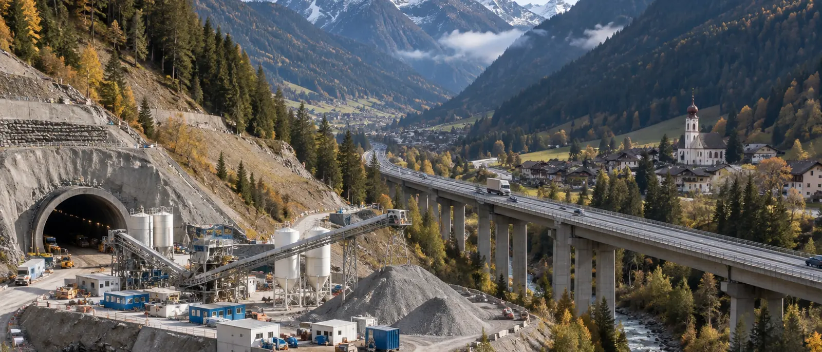 Steinach am Brenner, Tyrol. The Austrian H53 main tubes were joined to the Italian lot on 28 July 2026.