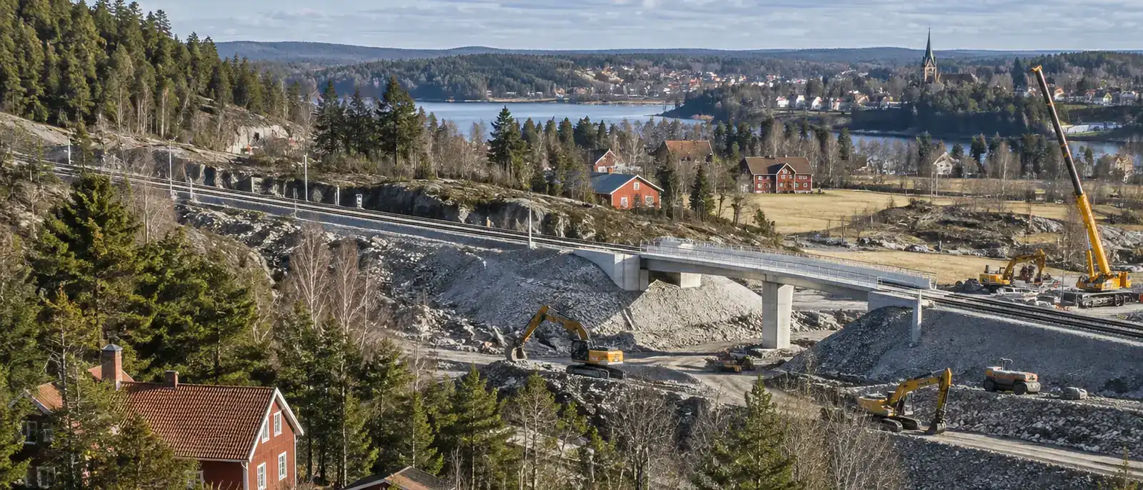 Nyköping, Södermanland. Ostlänken is a new 160 km double-track railway from Järna to Linköping.