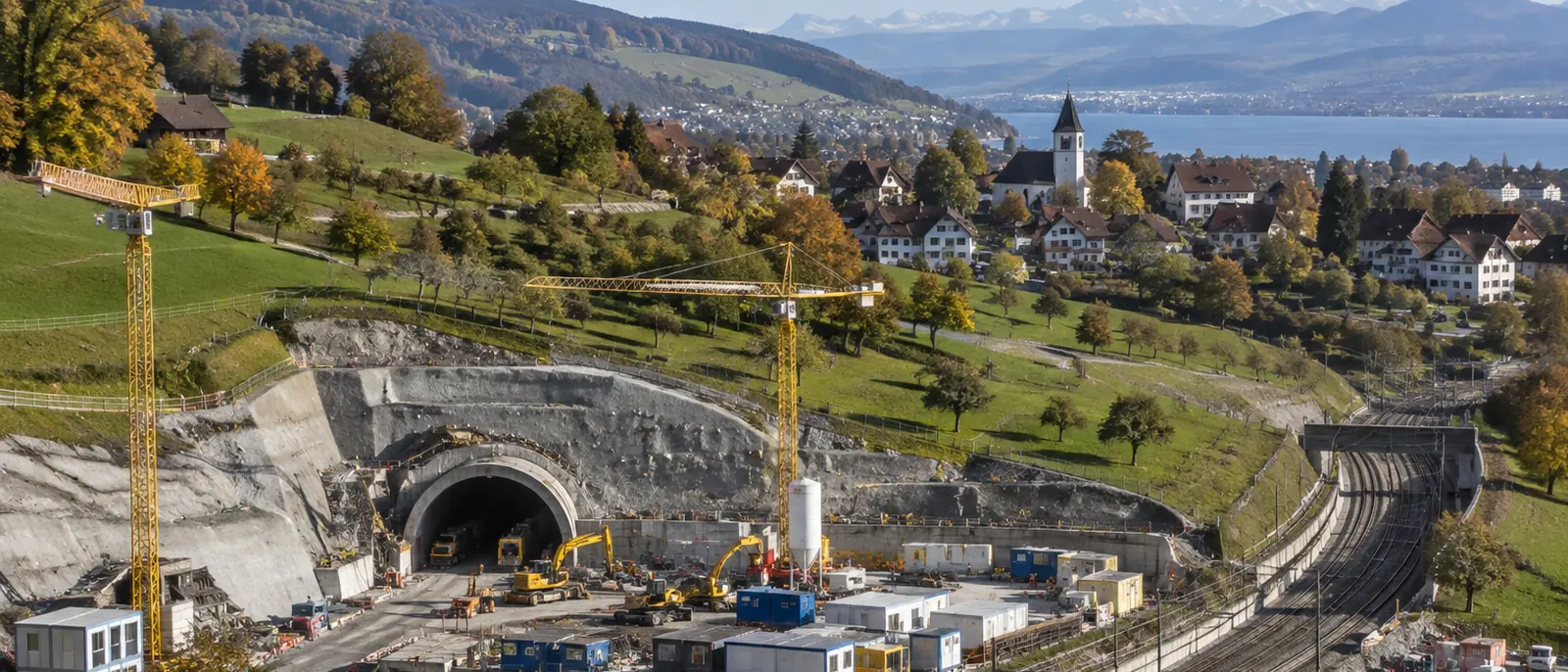 Bassersdorf, Canton Zurich. The Brüttenertunnel is a new 9 km rail tunnel due to open in 2037.