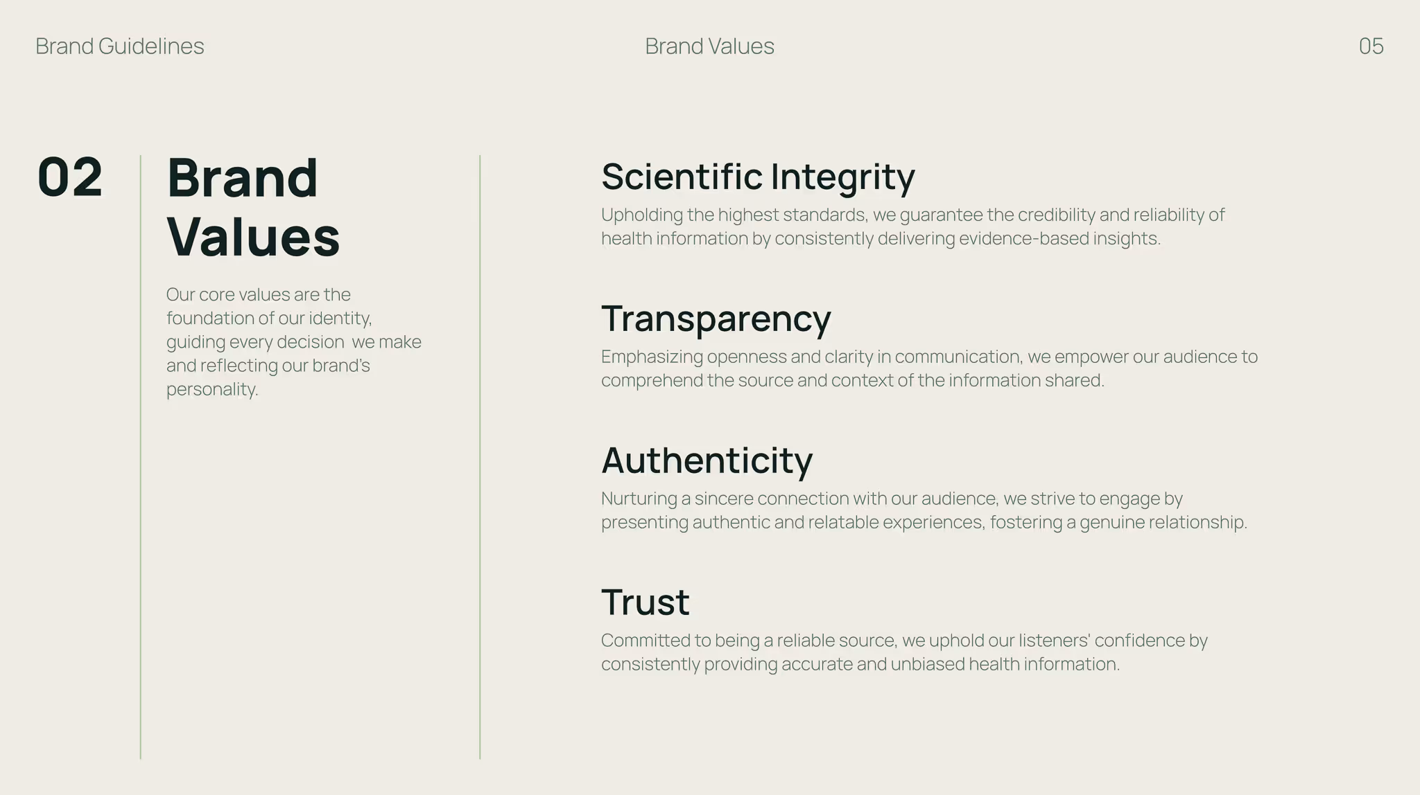 Übersicht Kernwerte – Corporate Branding München