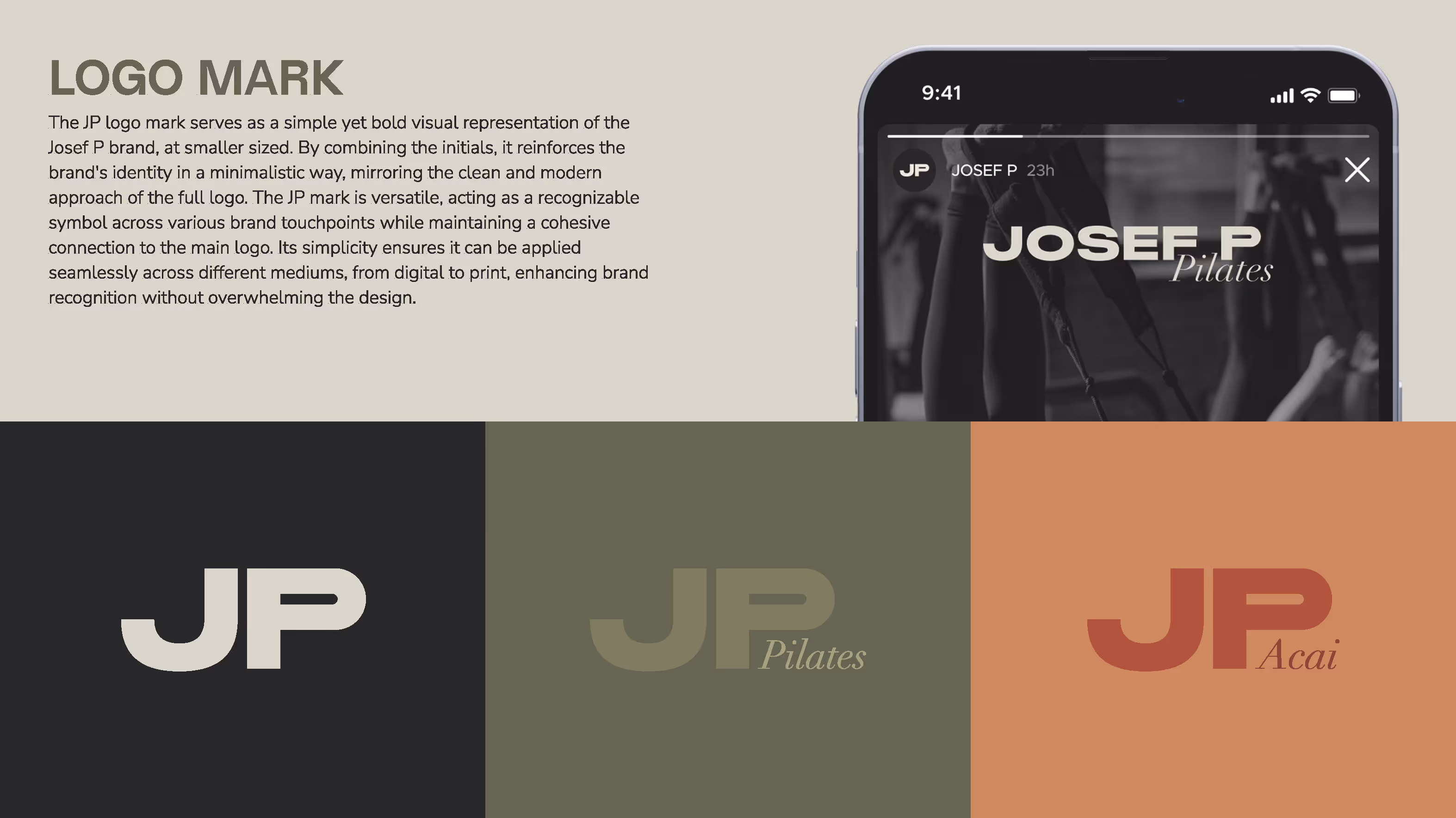 JP Monogramm Varianten – Logomark Design Josef P München