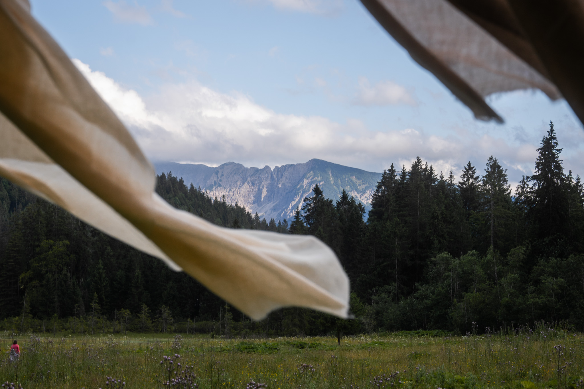 Marici Pashmina by FADETOBLACK, campaign photography, image 37: Campaign images for a luxury pashmina scarf brand, mostly shot at an alpine lake under overcast skies