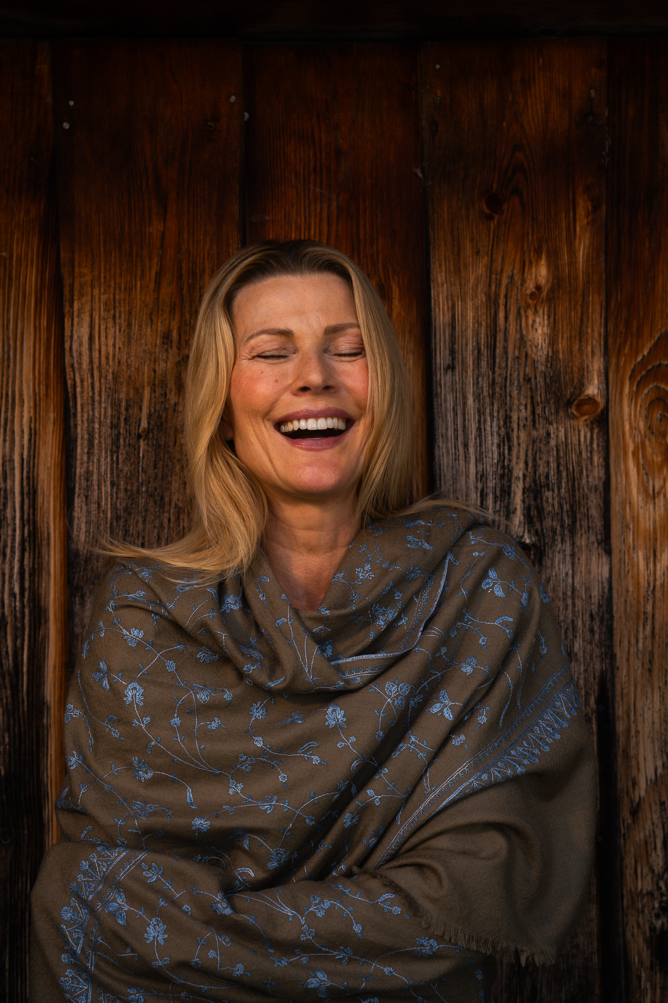 Marici Pashmina by FADETOBLACK, campaign photography, image 20: Campaign images for a luxury pashmina scarf brand, mostly shot at an alpine lake under overcast skies