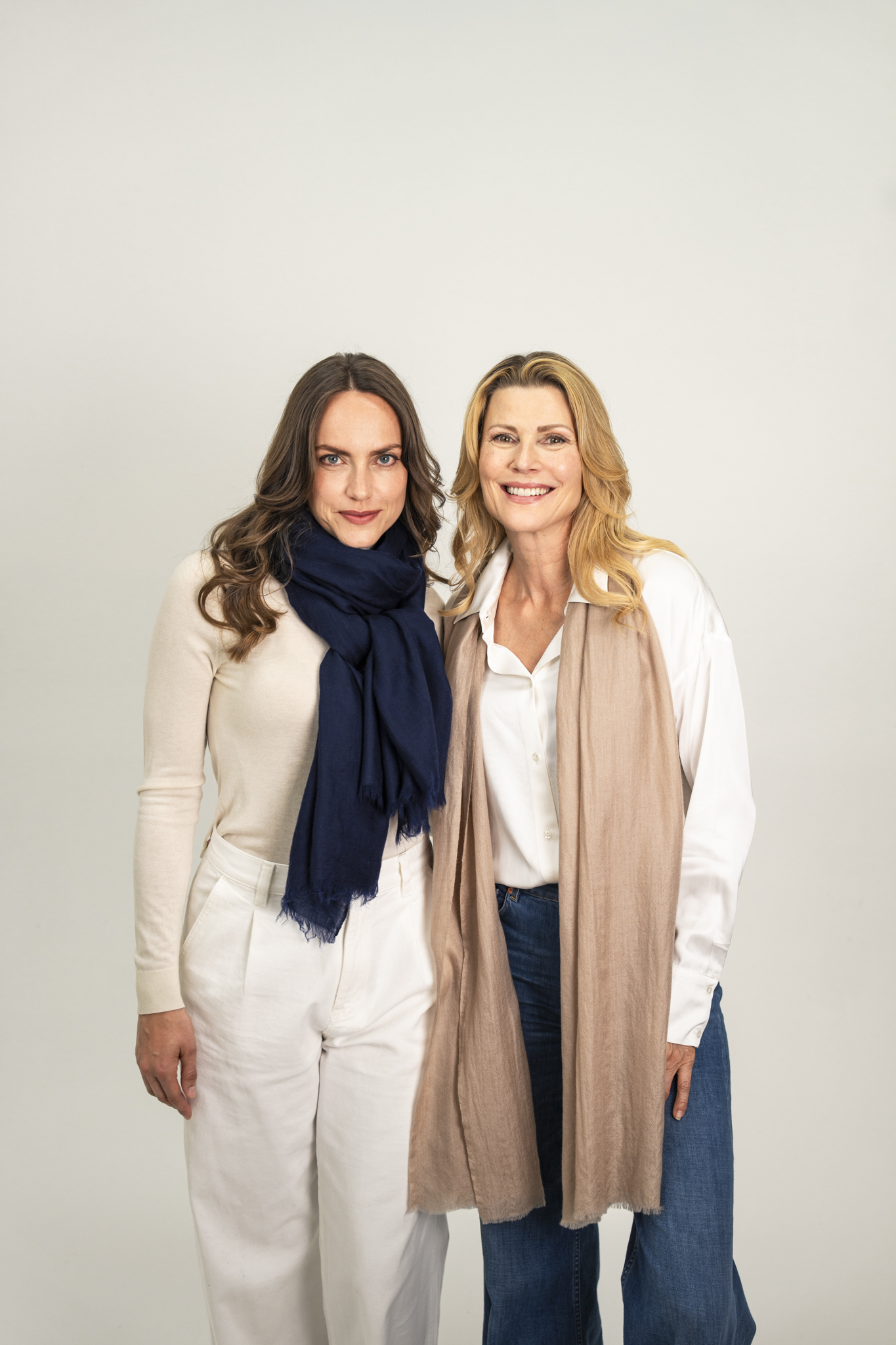 Marici Pashmina by FADETOBLACK, campaign photography, image 7: Campaign images for a luxury pashmina scarf brand, mostly shot at an alpine lake under overcast skies