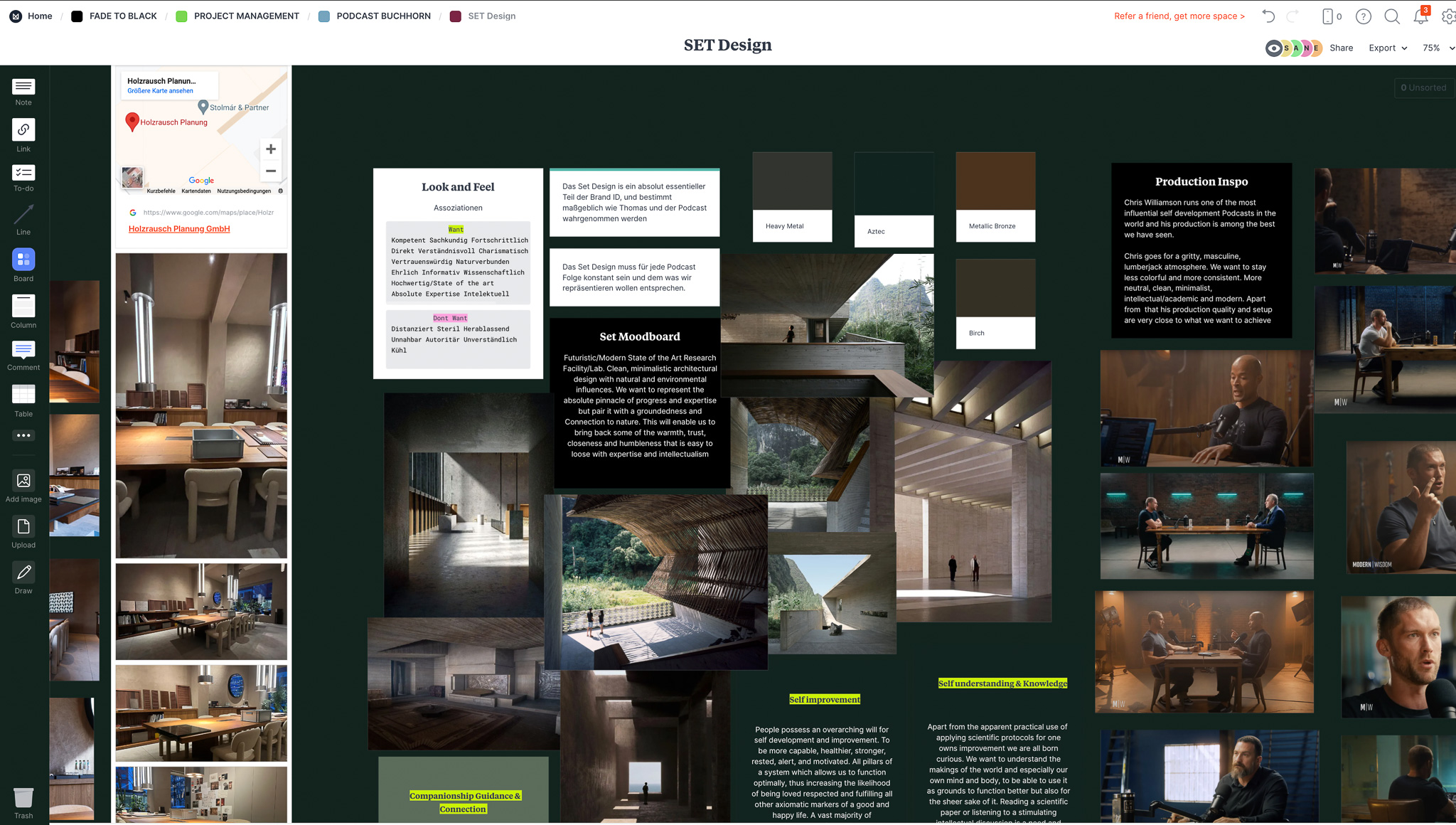 Moodboard Visual Concept, Podcast Brand Design München