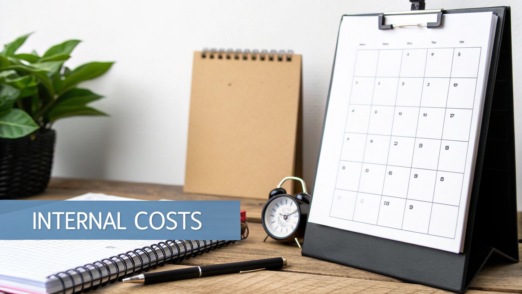 Several employees collaborating in a modern office, representing the internal time and resources spent on hiring.